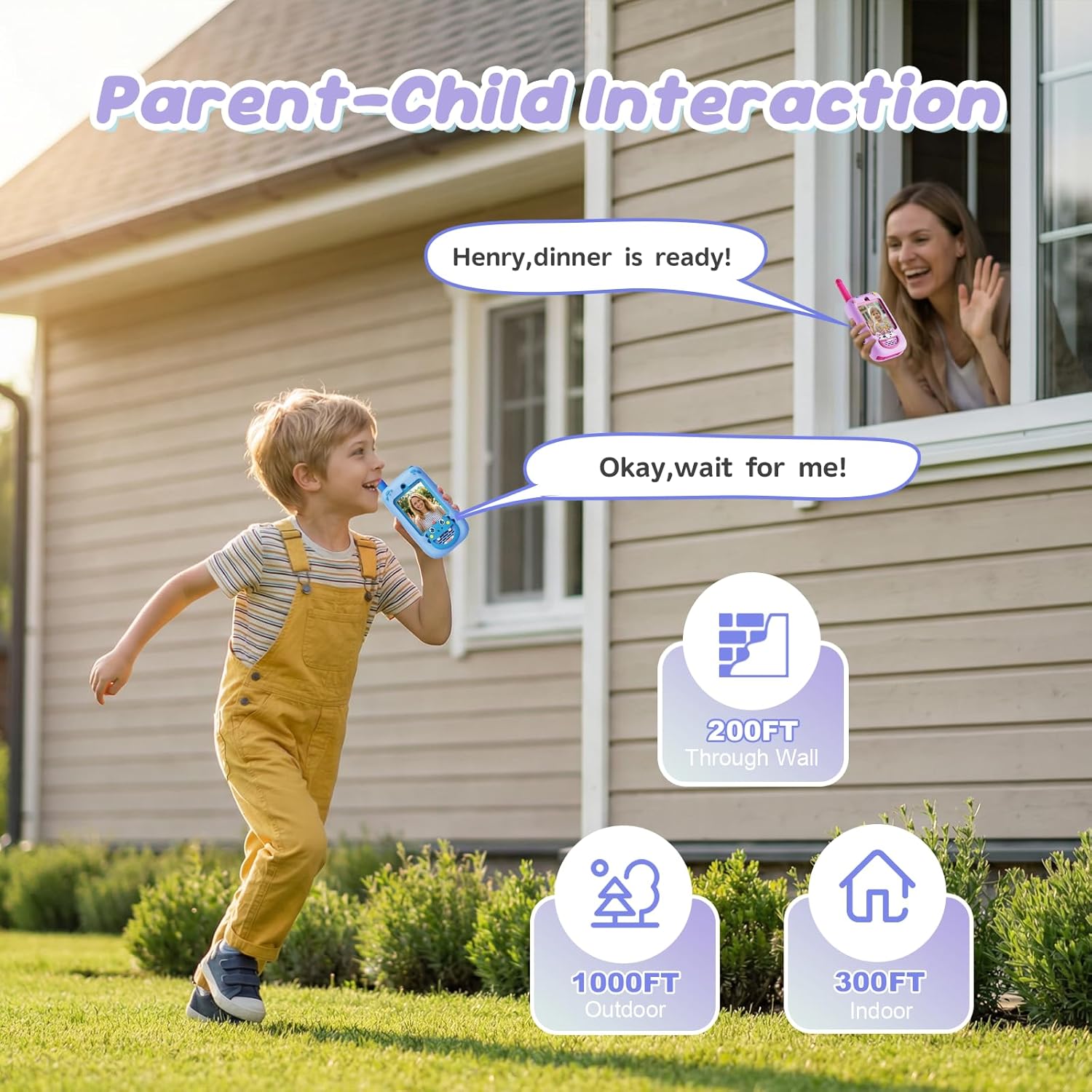 Video Walkie Talkies for Kids, 2 Pack with HD Camera, Long Range Two Way Radio with 4 Voice Effects, Christmas Birthday Gifts for Boys and Girls 3 4 5 6 7 8 9 Year Olds