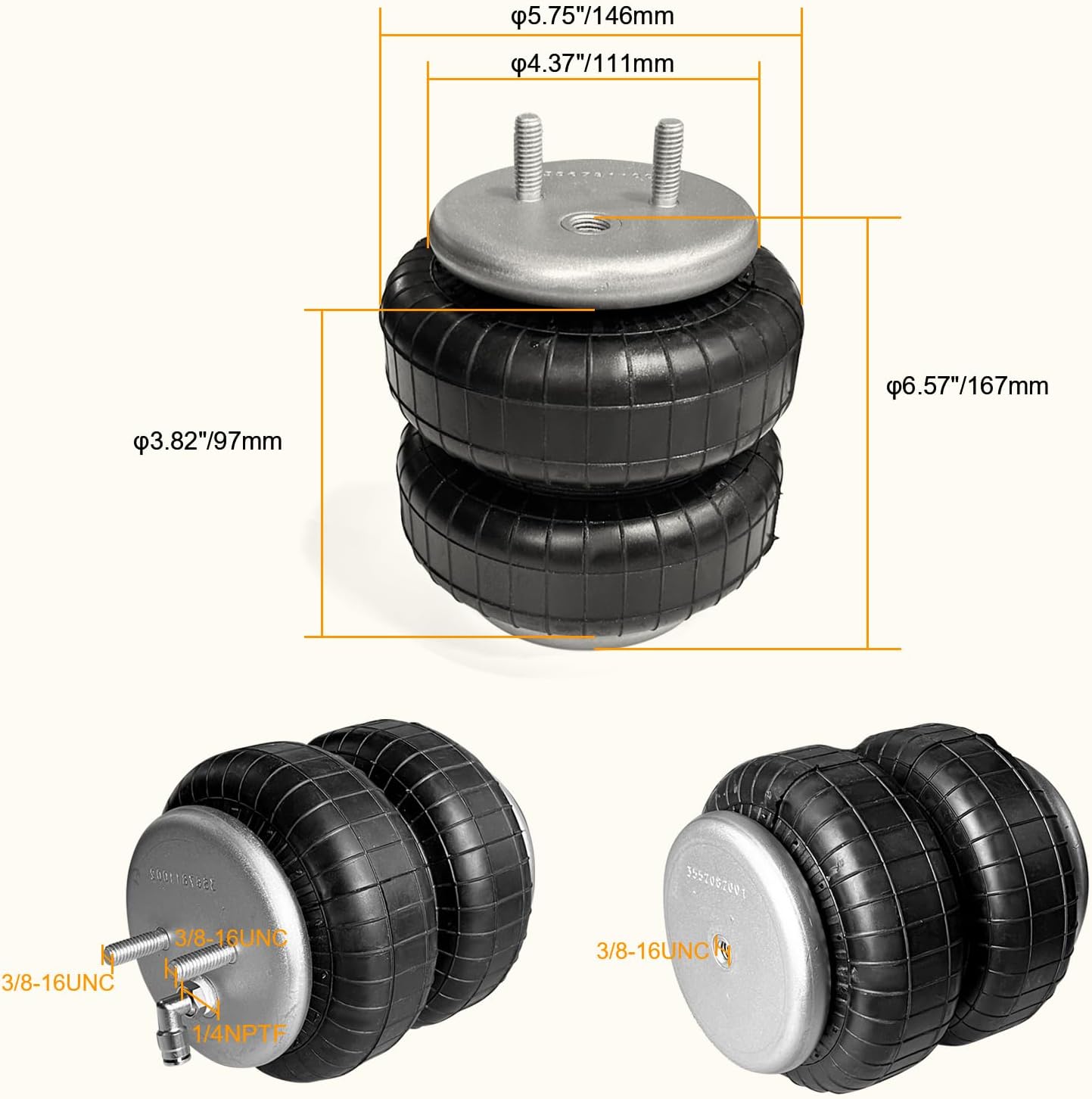 MILLISEC Air Spring Bags Suspension Kit for 2009-2014 Ford F150 2WD 4WD Up to 5000 Lbs of Load Leveling Capacity OEM Replaces# TR2525,Firestone Ride Rite 2525