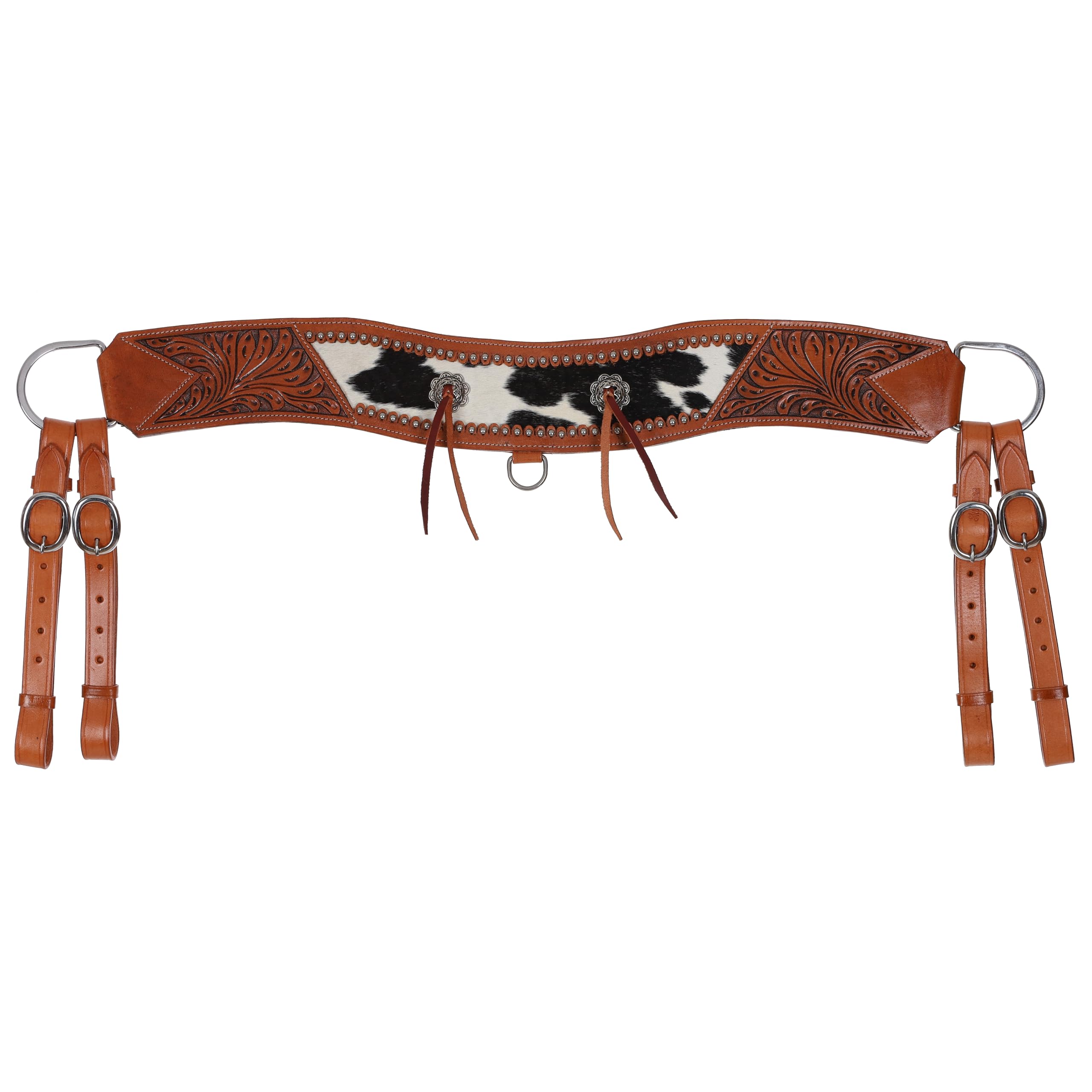 Showman Roper Style Tripping Collar w/Cowhide Inlay & Tooling