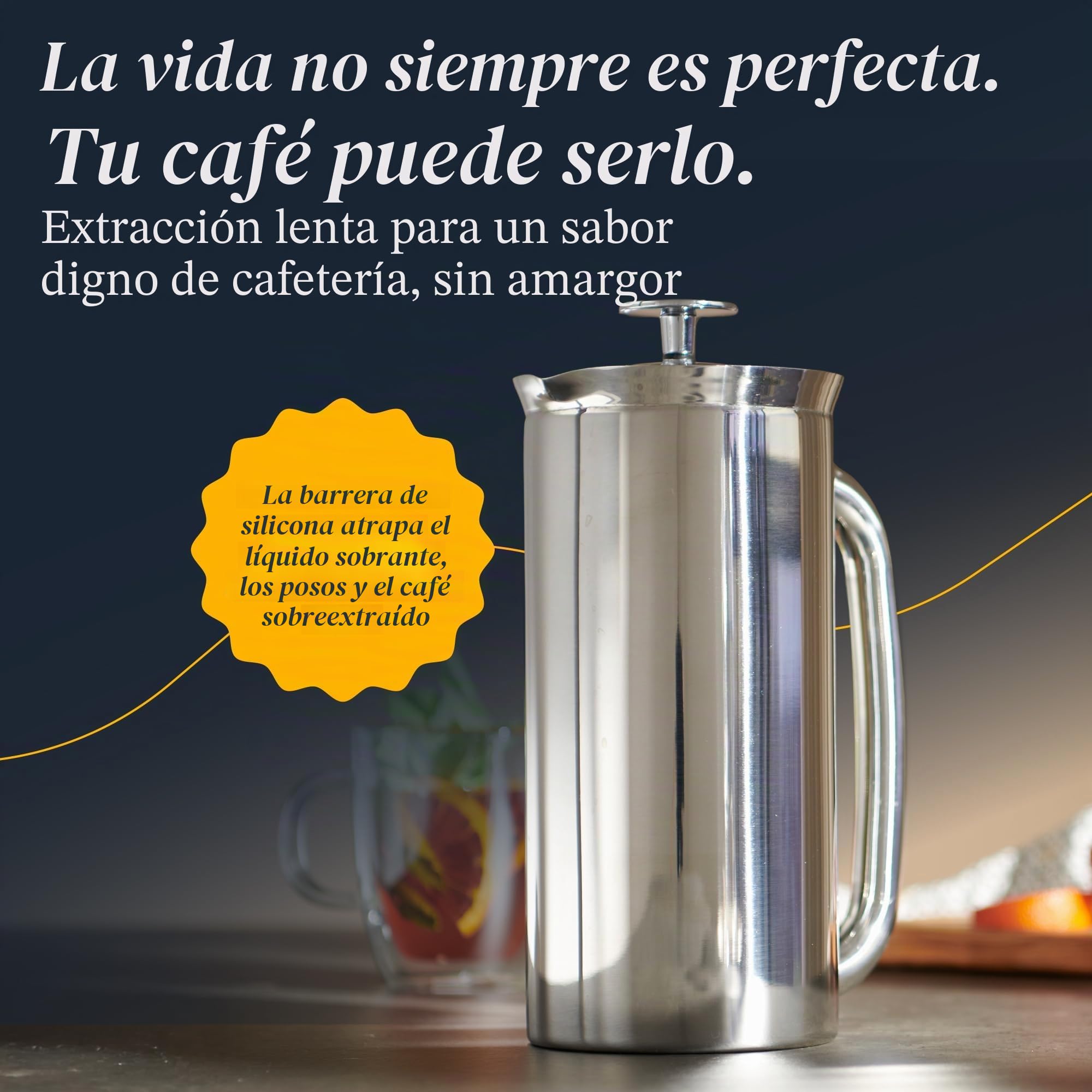 ESPRO P7 Cafetera de Embolo Acero Inoxidable, Doble Pared, 530 ml | Acero inoxidable con aislamiento al vacio, doble microfiltro patentado, cafe sin posos