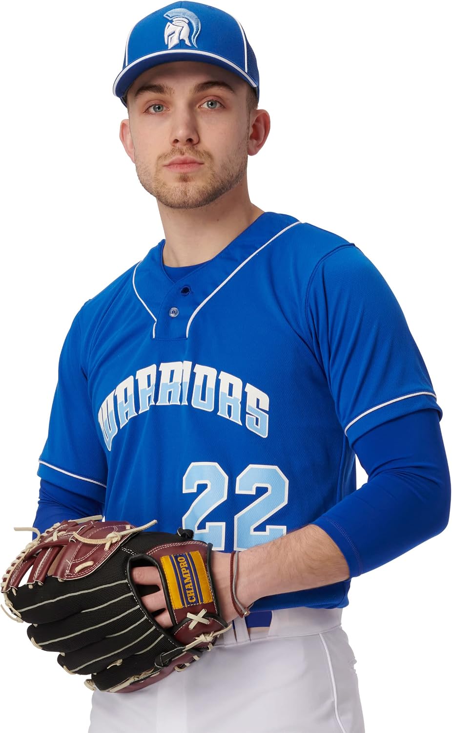 Champro Men's Heater 2-Button Piped Men's Baseball Jersey