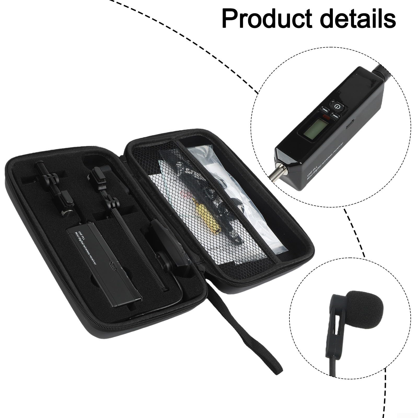 UHF - Sistema de micrófono inalámbrico para violín profesional, 30-20 kHz para respuesta de frecuencia para músicos, sala de conciertos, grabación, color negro