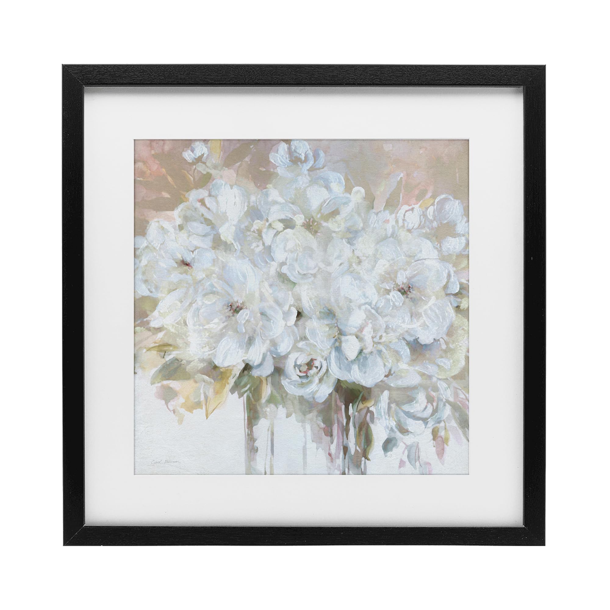 Floral Bouquet Serenity, 16 x 16 Inch Framed Print Under Glass