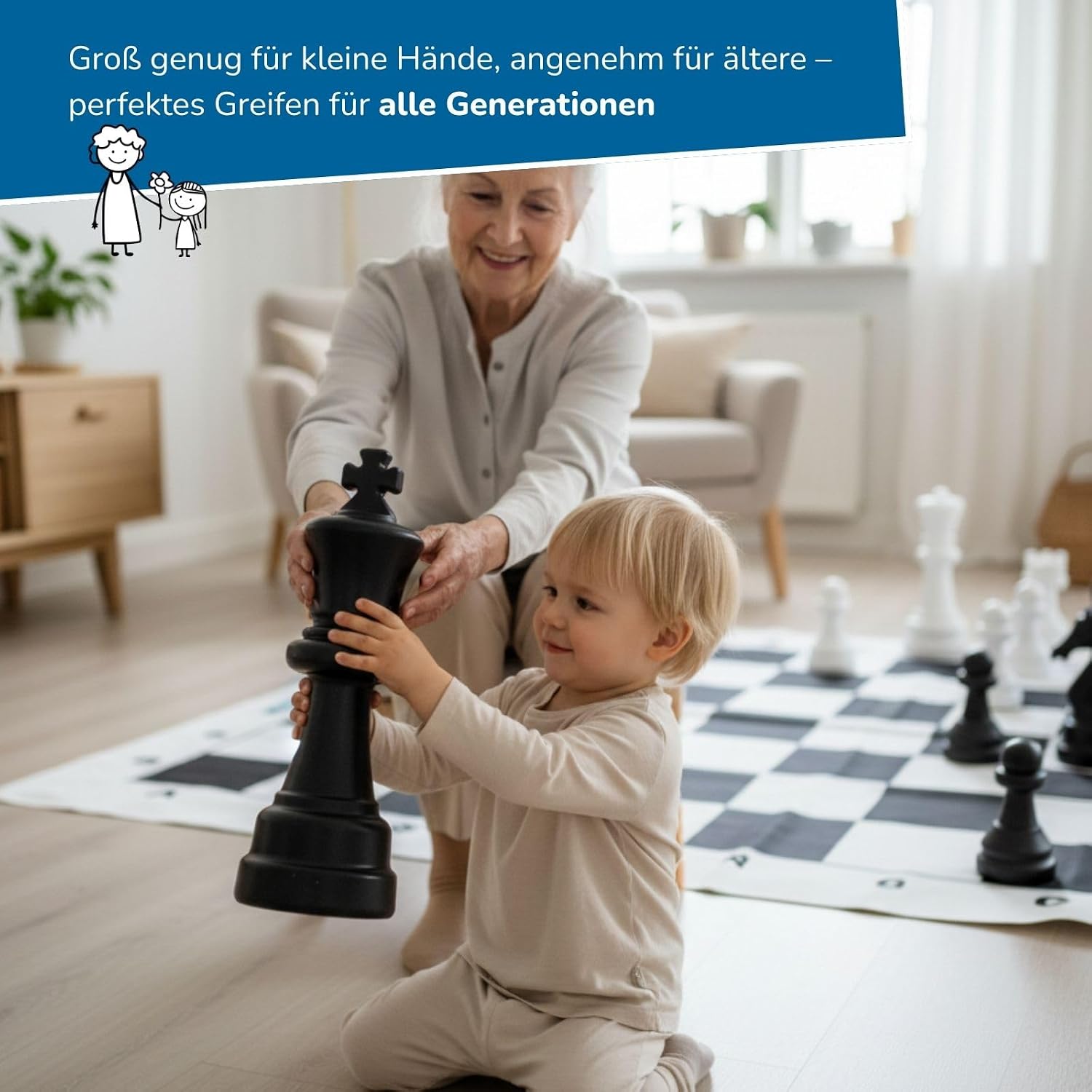 alldoro 60080 Garden Chess Set, Multi Colour