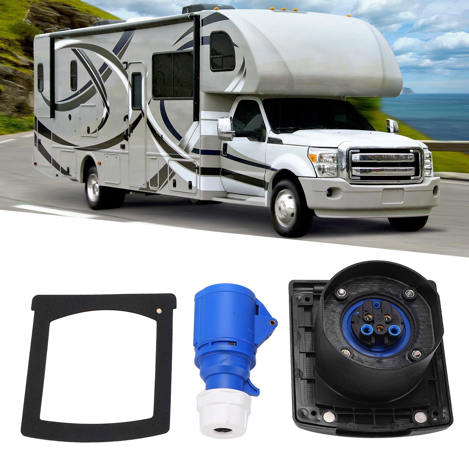 Presa Di Corrente Esterna Aramox 220V-250V 16A - Impermeabile IP44, Per Camper E Roulotte