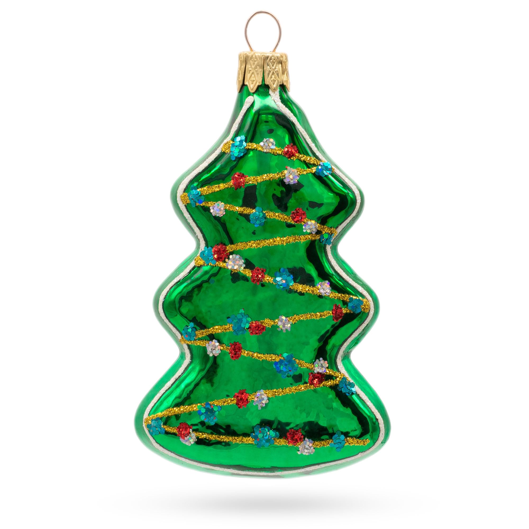 Ornements en verre d'arbre décorés en verre soufflé haut de gamme