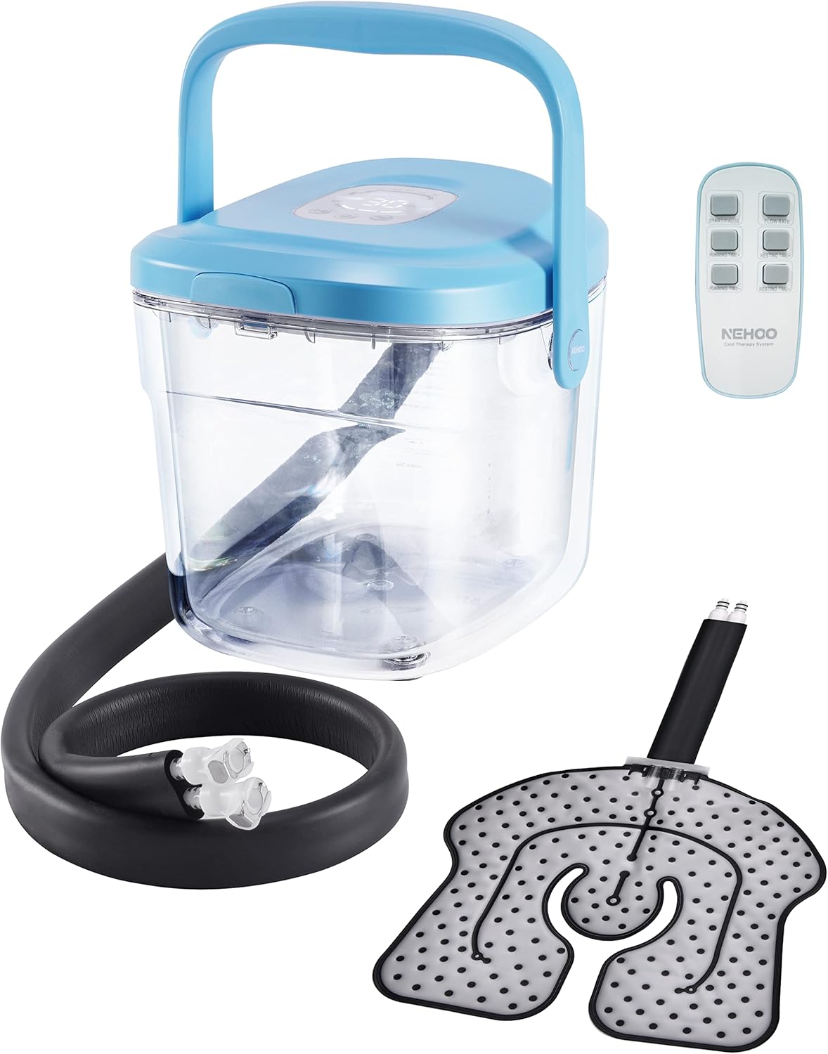 NEHOO Cold Therapy System, Transparent DoubleWalled Insulation, Wireless Remote