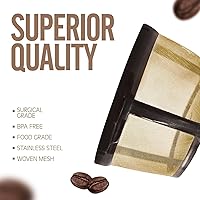 Vista 3 de Reusable 4-5 Cup Basket Coffee Filter Fits Mr. Coffee, Cuisinart, Black & Decker, Hamilton Beach Coffee Makers, Stainless Steel, BPA-Free