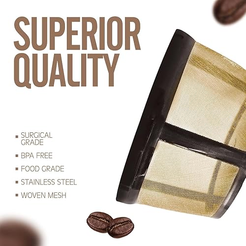 Miniatura 3 de Filtro de café reutilizable de 4 a 5 tazas para Mr. Coffee, Cuisinart, Black & Decker, cafeteras Hamilton Beach, acero inoxidable, sin BPA