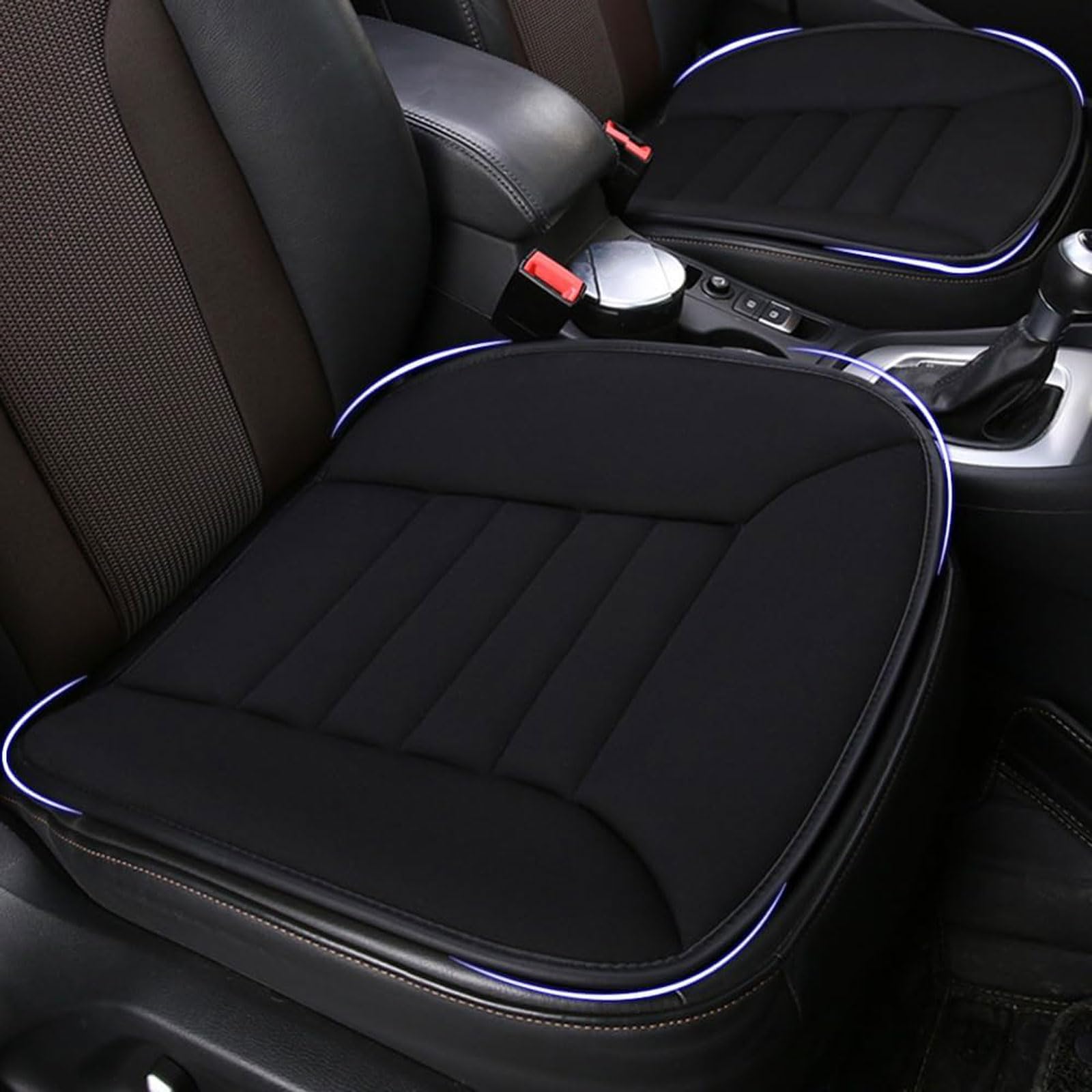 DSWERMG Car Seat Cushion for VW Golf GTI R R-LINE GTD GTE MK7 MK7.5 MK VII, Front Seat Pad Protector Four Seasons Breathable Pain Relief Interior Accessories,Black