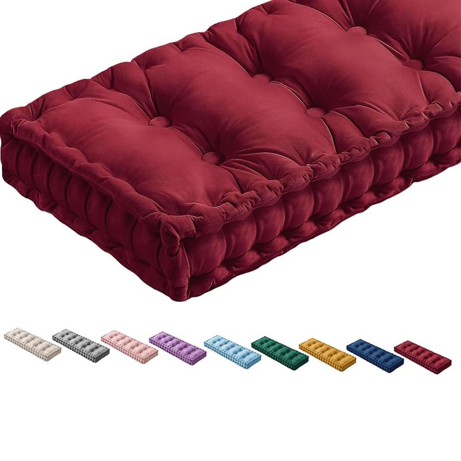 Panchina in velluto trapuntato, 100 x 40 x 10 cm, cuscino morbido e spesso con manico, per panchine per pianoforte, sedie da cucina, divani, disponibile in rosso, 80 cm, 90 cm, 100 cm, 120 cm, 150 cm