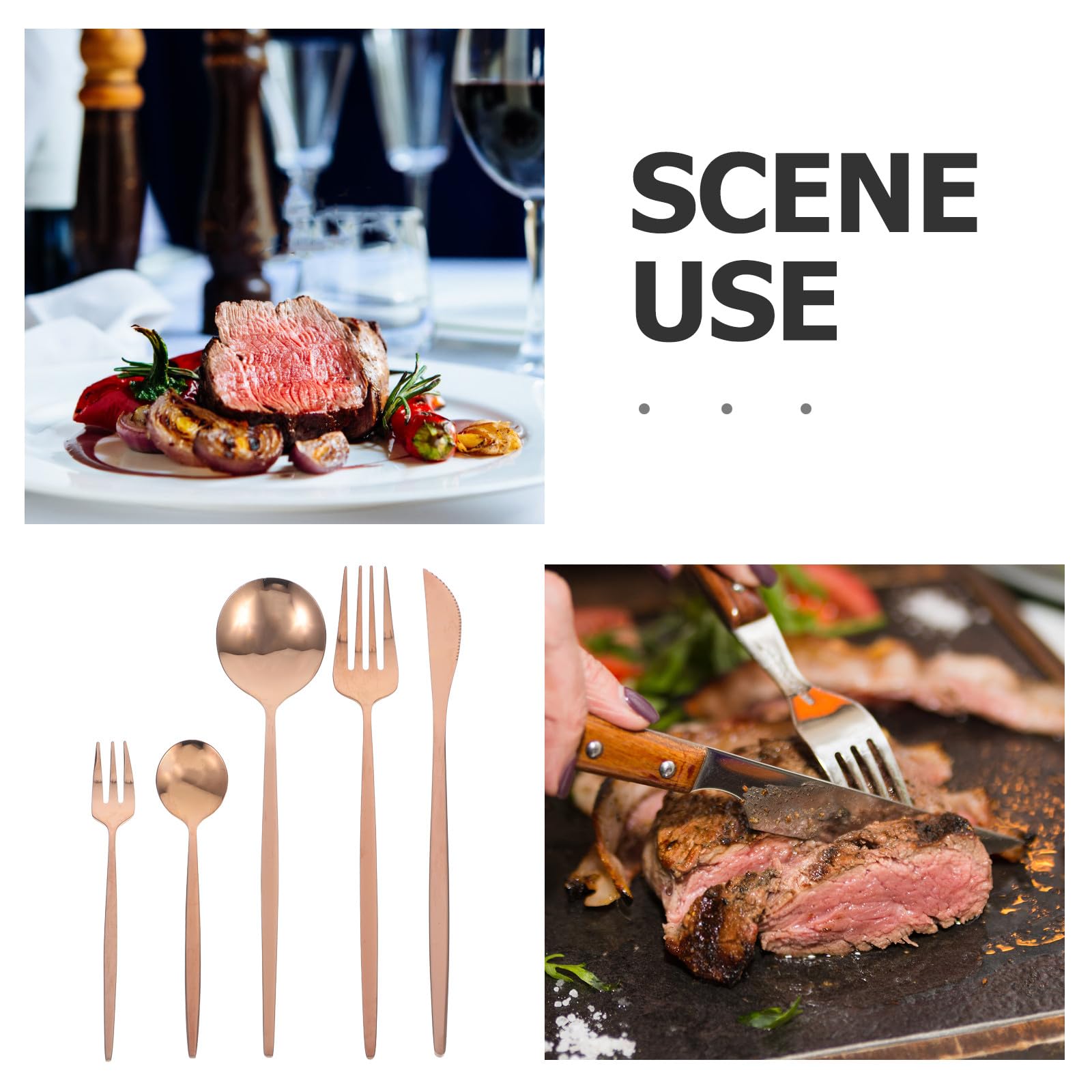 SEWACC D'ustensiles de Table et Service de Plats Occidentaux Ensemble de 30 Pièces en Acier Inoxydable Design Élégant, Facile à Nettoyer, pour Occasions Spéciales