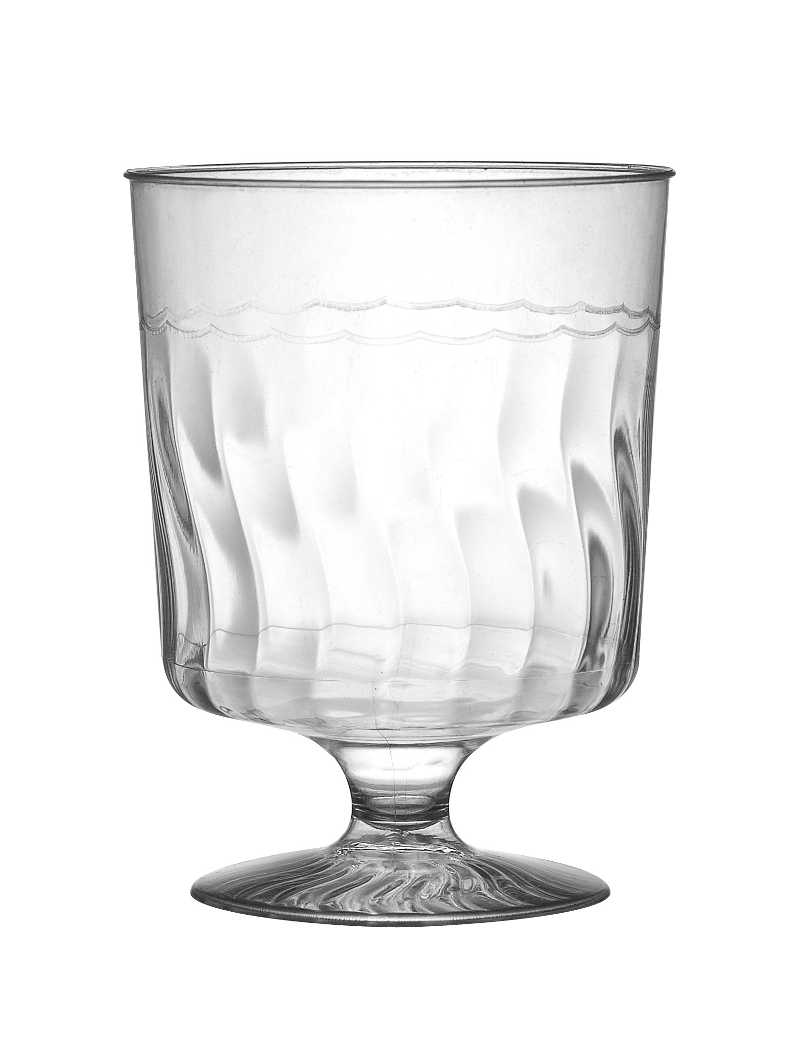 Fineline settings Plastic Wine Glass-8 oz. | Clear | Flairware Collection | Pack of 10 Stemware, 8 ounce