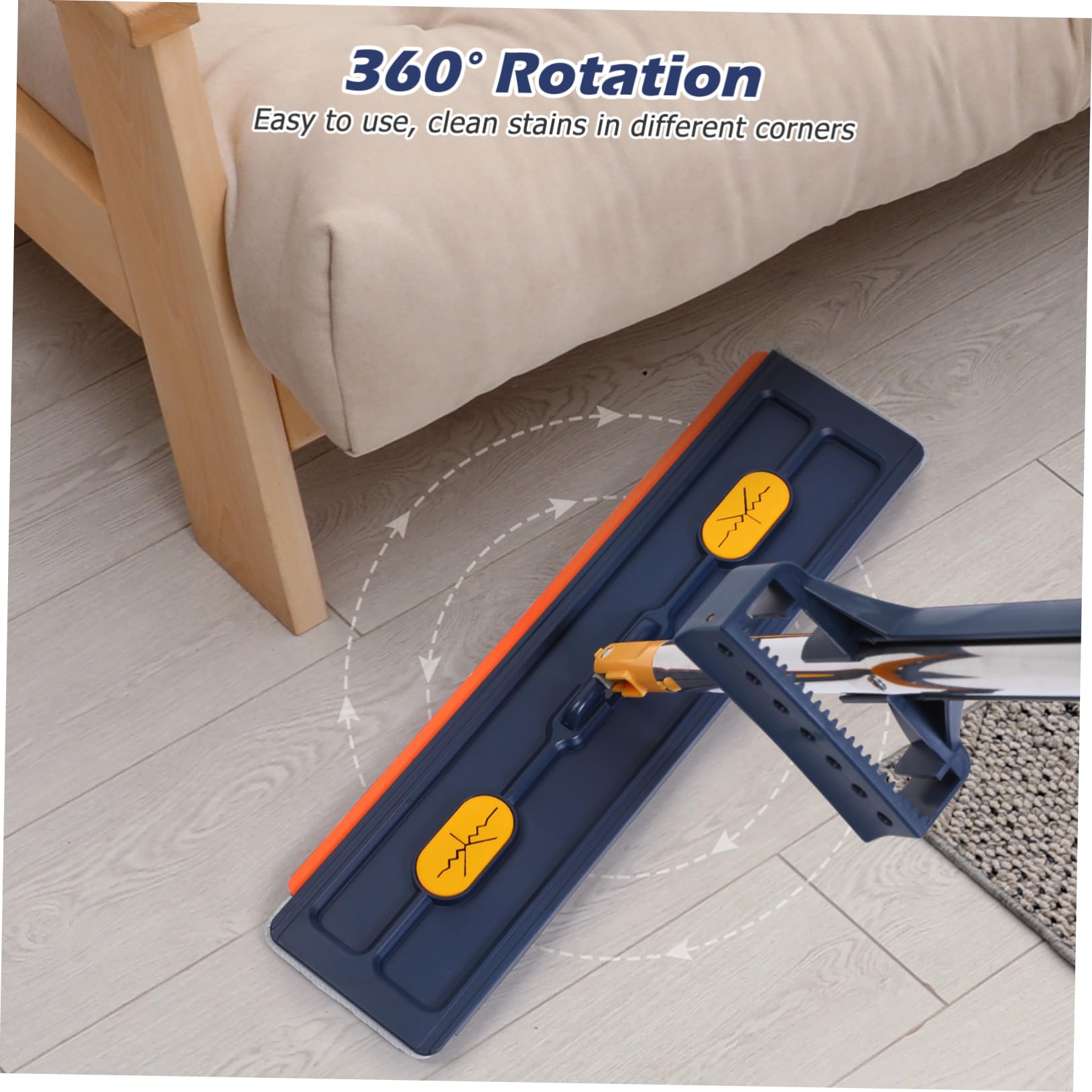 Trapeador de Piso Plano de Microfibra con Deshidratación Rápida y Limpieza Profunda, Material PVC y Aleación, Adecuado para Limpieza de Suelos y Paredes