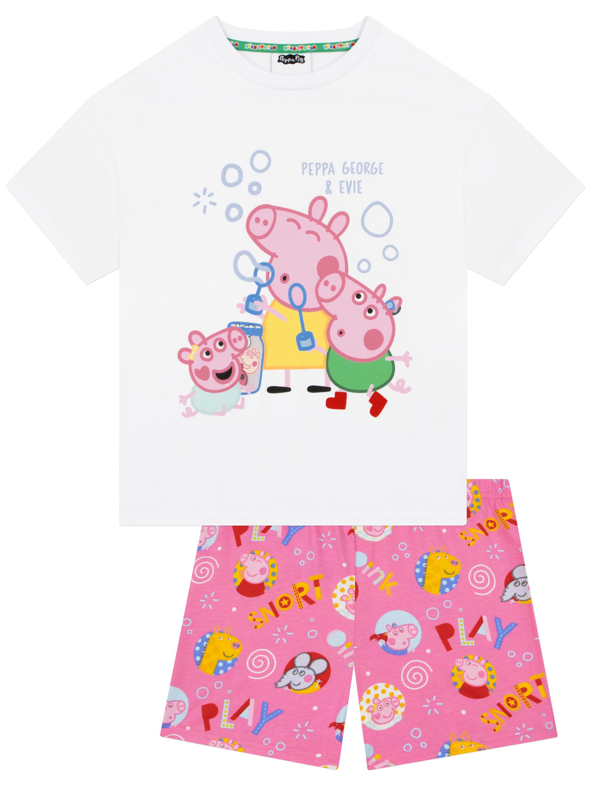 Peppa Pig Girls Pink Pyjamas For Peppa George And Evie Pyjamas, Kids Pjs, 18-24 Months