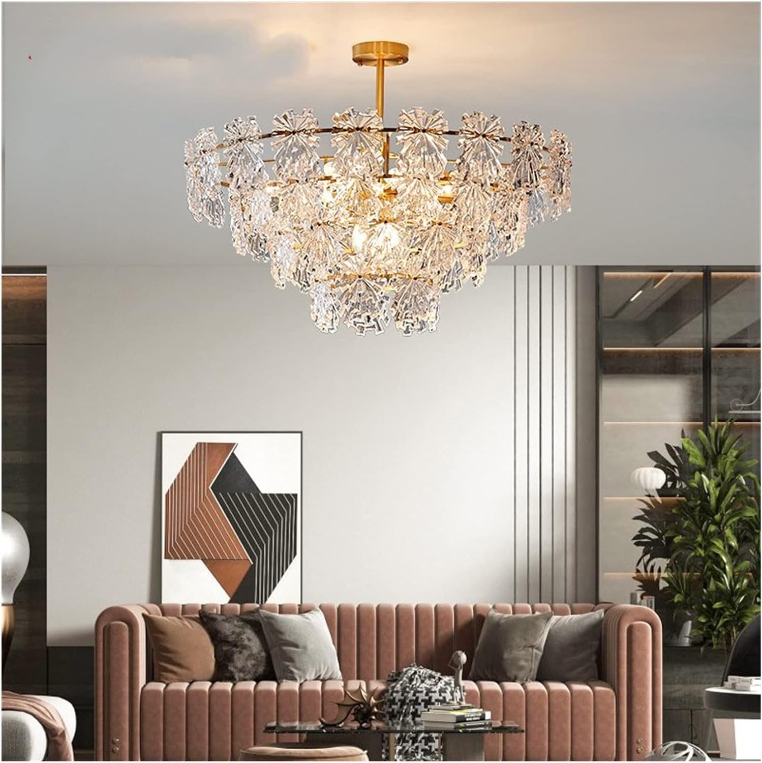 THKSGIV Luxury Chandeliers Light Compatible with Dining Room Living Bedroom Glass Ceiling Chandelier Lighting - Home Decor Lustre Moderne,Pendant Lights