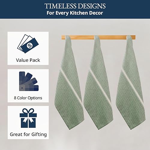 Miniatura 22 de LANE LINEN Juego de 24 toallas de cocina 100% algodón natural absorbentes para cocina, paños de lavado reutilizables, lavables a máquina, 14 x 25