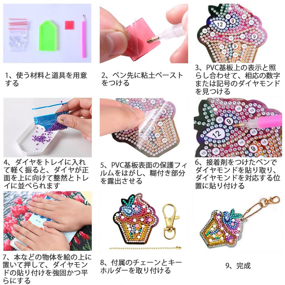 Amazon.co.jp: izerhfd(きさ) 5Dダイヤモンド絵画 キーホルダー アイス