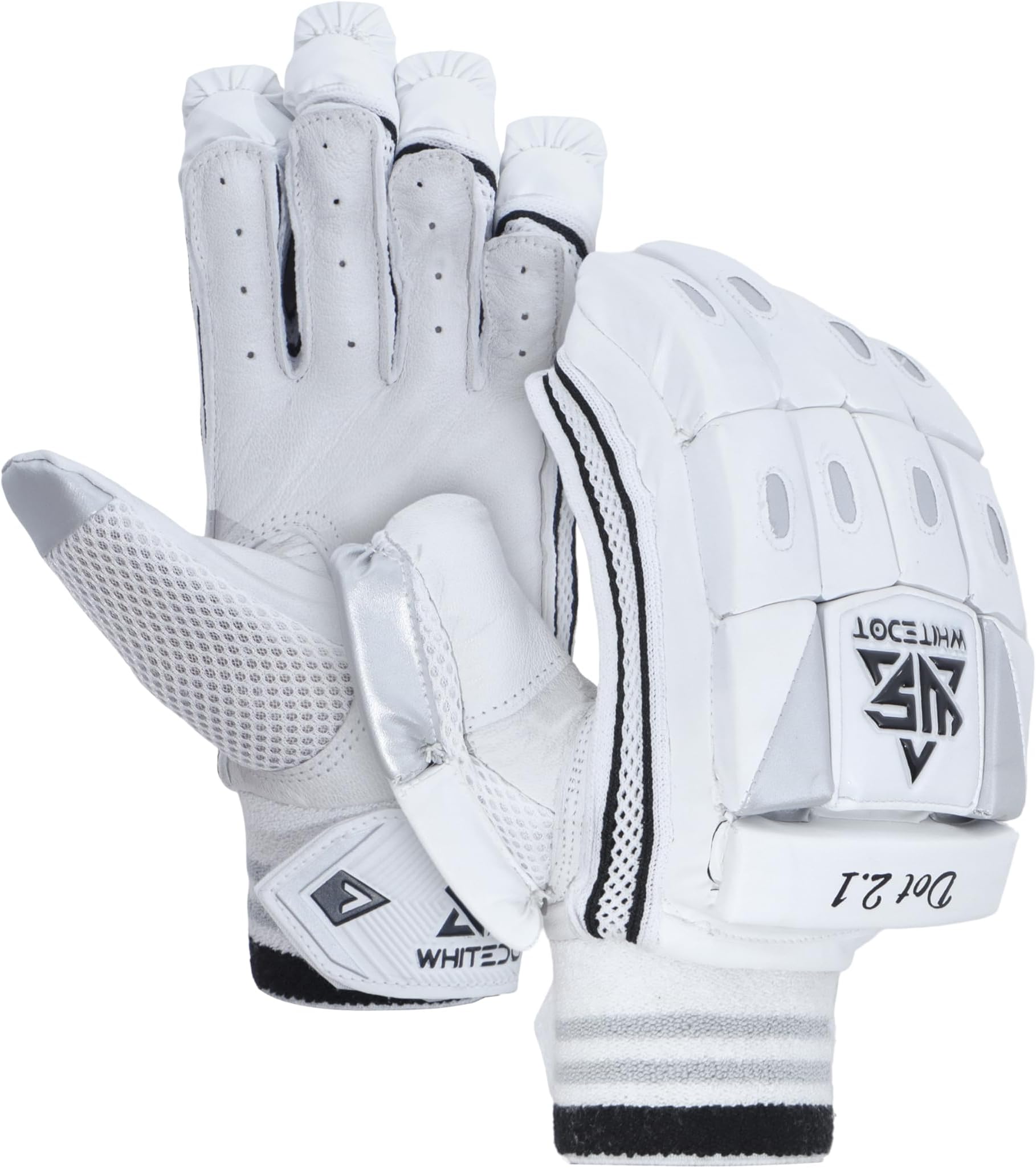 Whitedot Dot 2.1 Cricket Batting Gloves with Full Finger Inner Gloves Suitable for Mens/Adult/Large