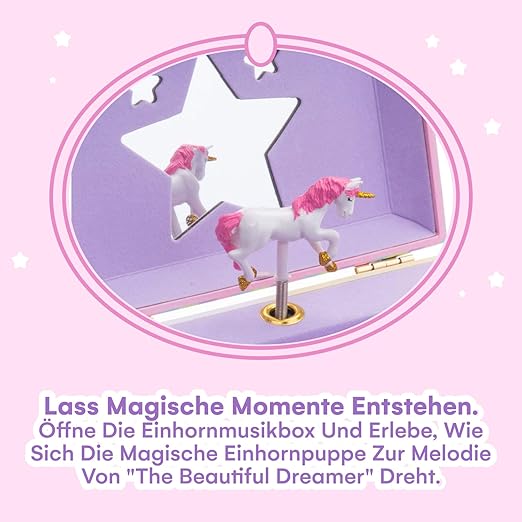 Joyero Musical Unicornio con Estuche para Niñas miniatura 3