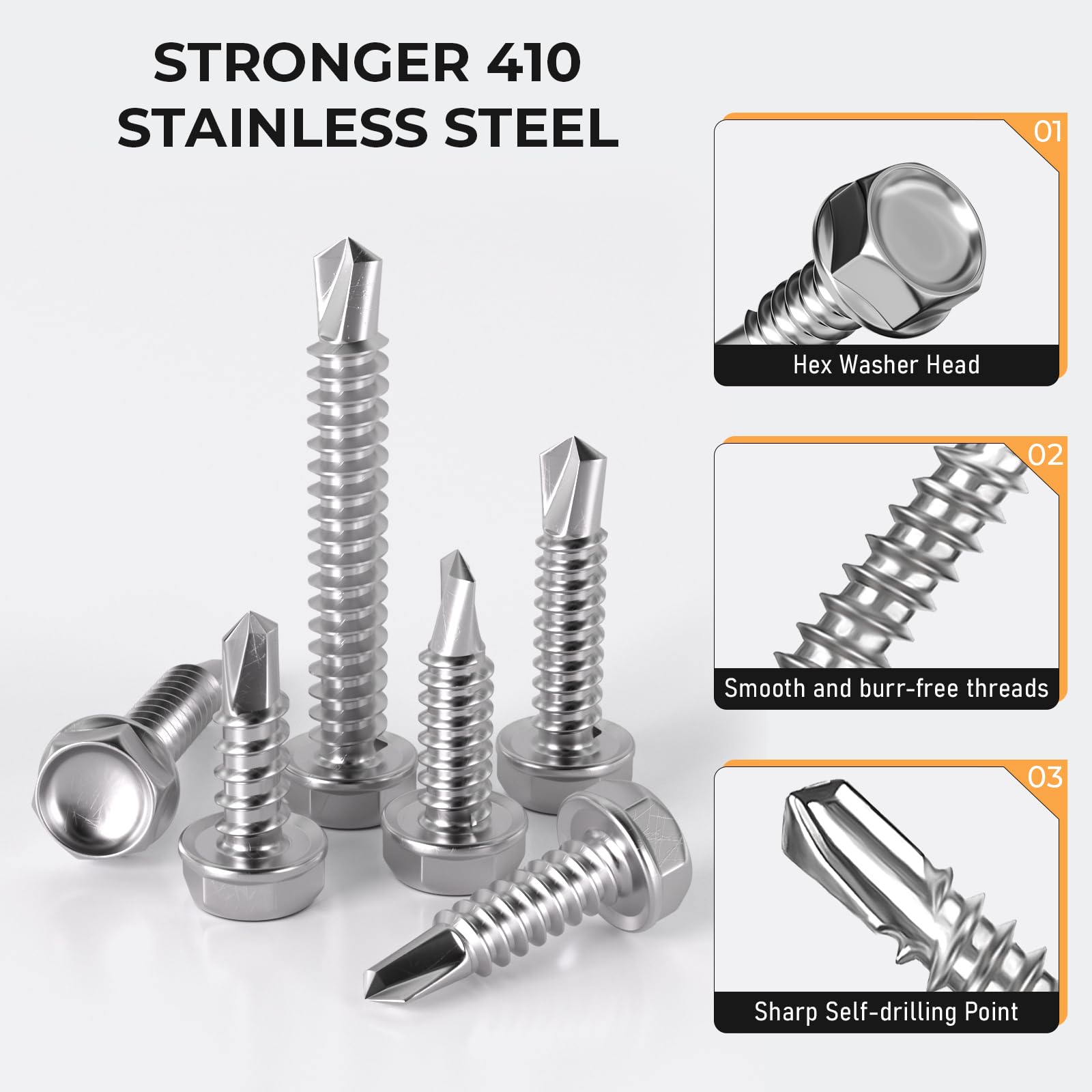 480PCS Self Tapping Screws - Metal & Sheet Metal -3