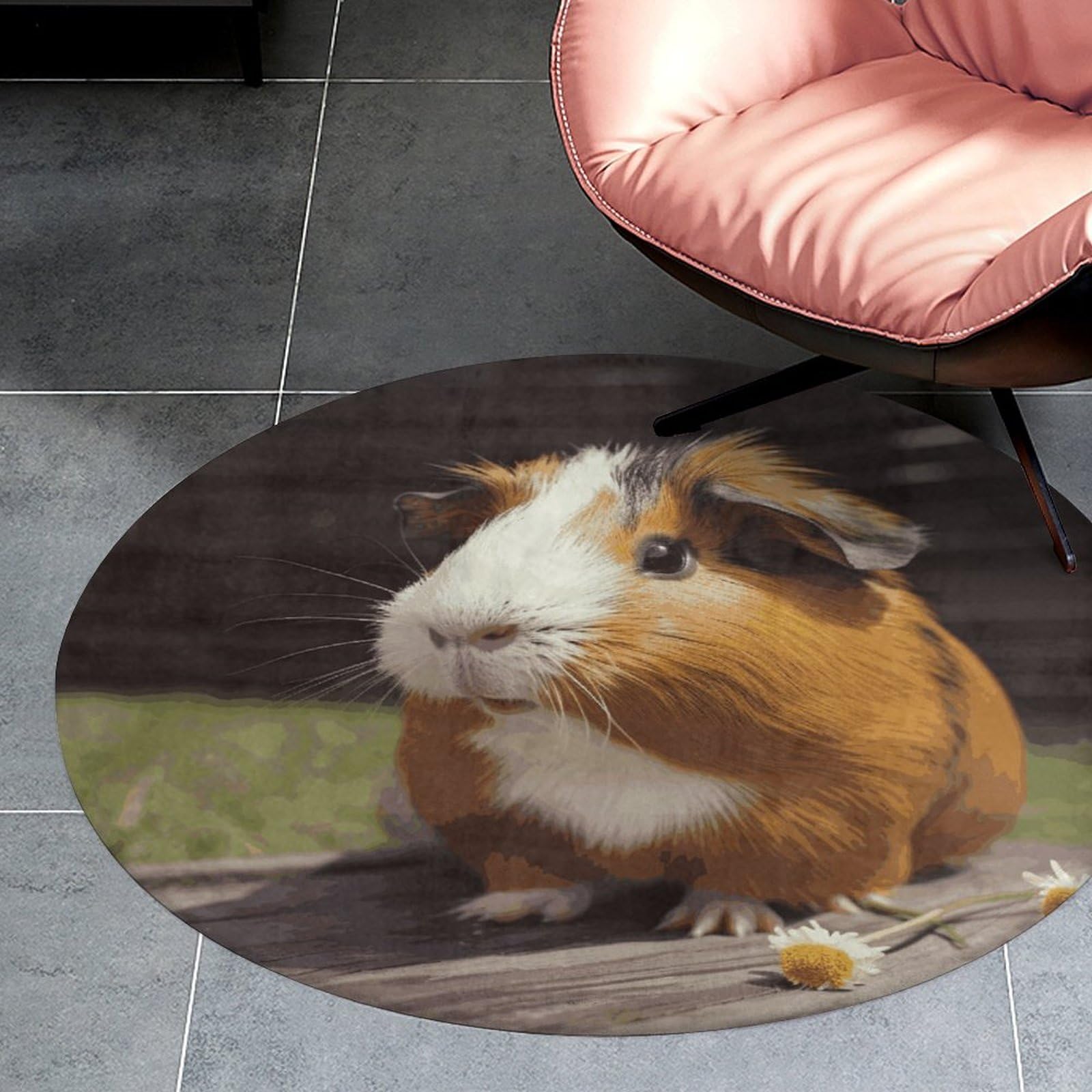 Tapis rond à poils courts 0.6cm en velours absorbant et antidérapant pour cuisine