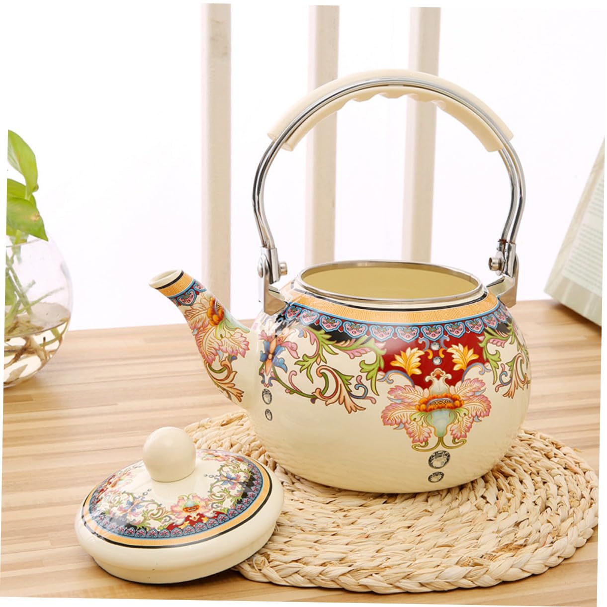 Tetera de Esmalte 2, 4 L de Acero Inoxidable para Cocina