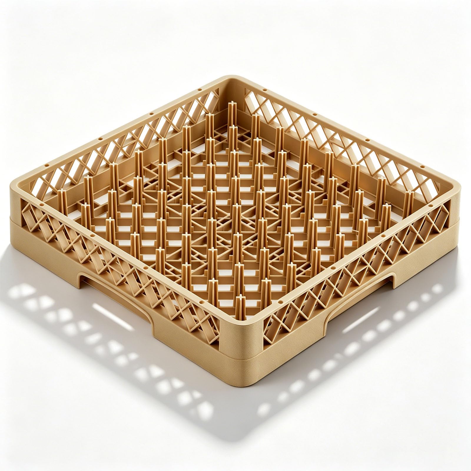 Aurelema 1 Pack Commercial Dishwasher Tray Rack, Peg Dish, Beige