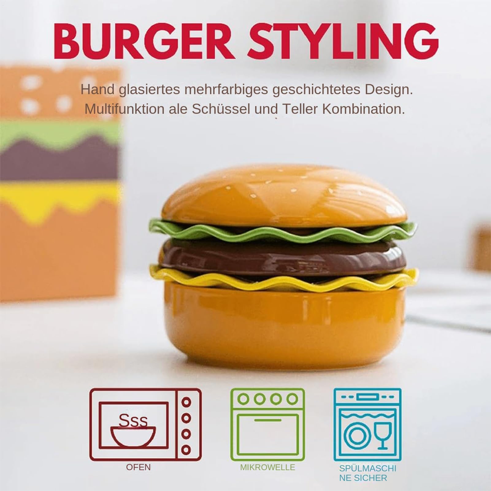 Talerze do burgerów Ceramiczne naczynia do mikrofali | Uroczy Zestaw Talerzy Do Serwowania Na przekąskę sushi deser posiłek do domu mieszkania na kemping piknik