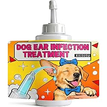 Dog Ear Infection Treatment, Dog Ear Cleaner, Ear Infection Treatment for Dogs & Cat, Gentle Cleaning Solution for Smelly Ears, Excess Wax & Mite Care - Itchy Ear Relief 2 fl oz