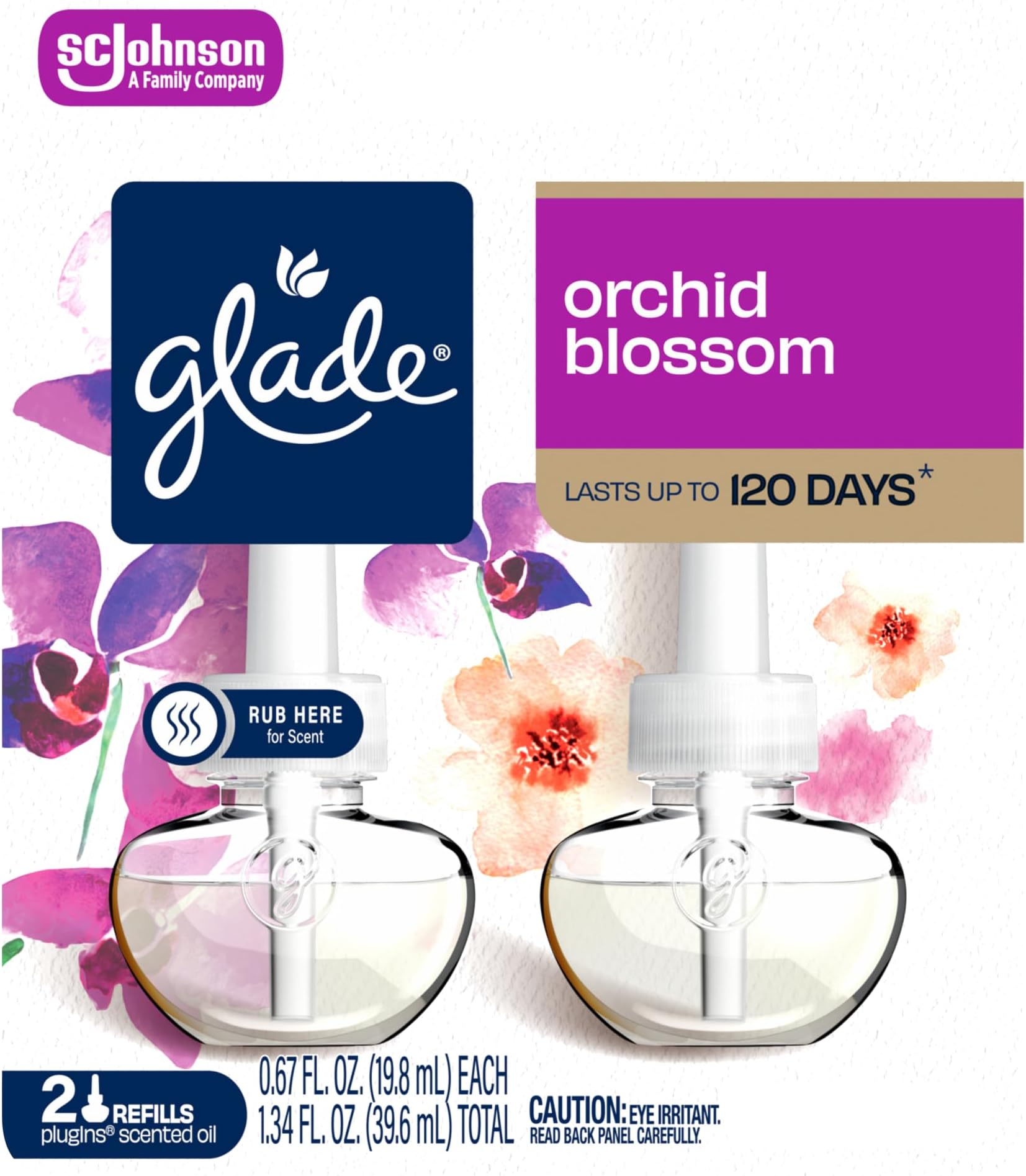 PlugIns Refills Air Freshener, Scented and Essential Oils for Home and Bathroom, Orchid & Neroli, Fresh Collection 1.34 Fl Oz, 2 Count
