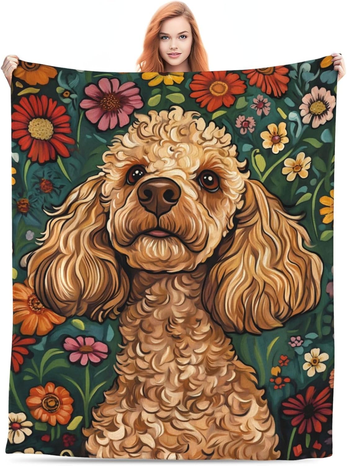 Cute Pitbull Blanket Gifts for Women Adults, Warm Lightweight Soft Plush Pit Bull Dog Throw Blankets for Living Room Bed Sofa Home Decor 60"x80"