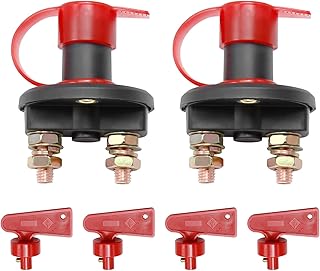 2Pack Battery Disconnect Switch with Keys, 12V/24V 200A-500A Battery Isolator Cut Off Kill Switch for Auto Electronics, Electrical Products, Boat, Marine, Racing Car, ATV, Truck