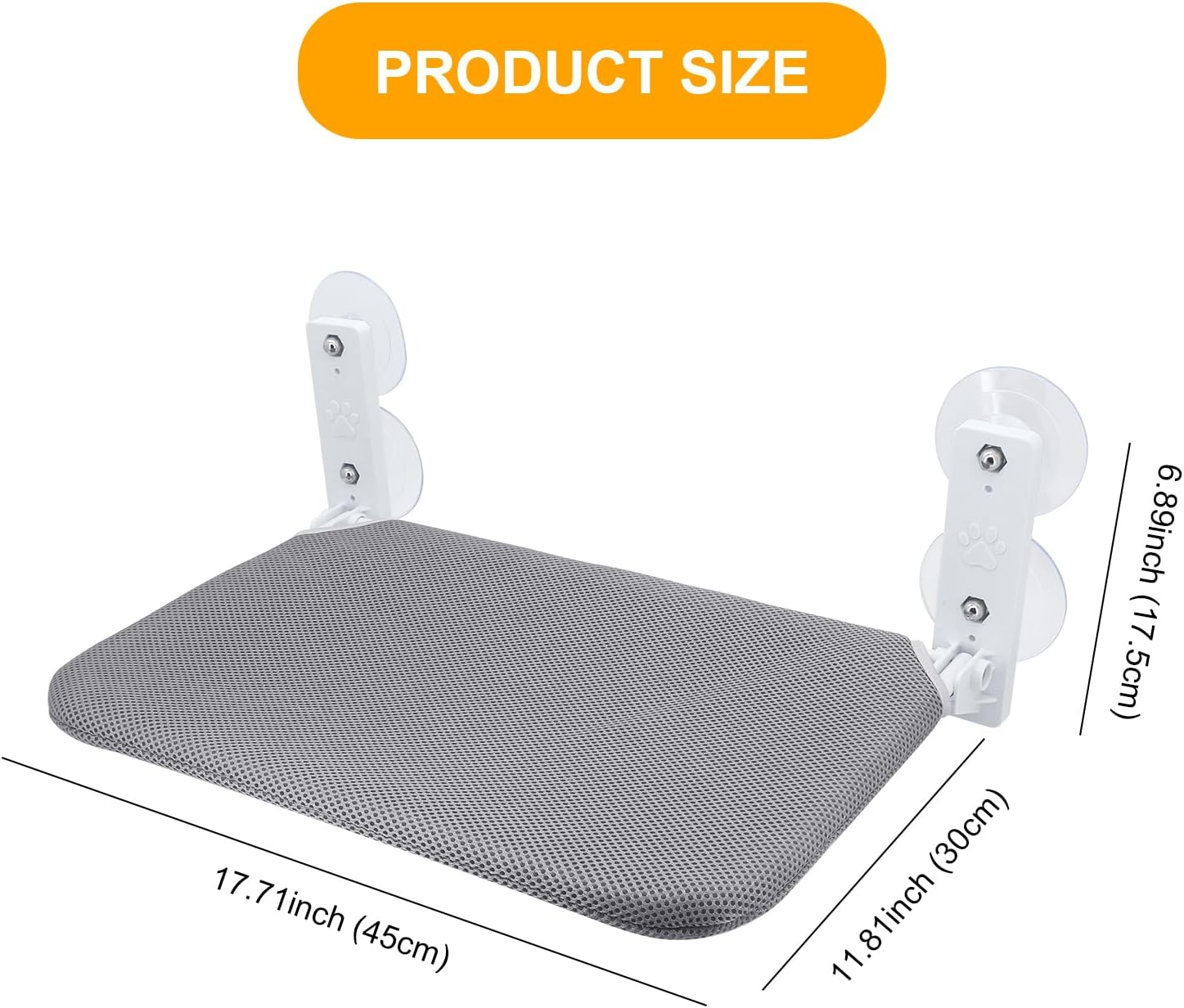 review Bemodst Cat Window Perch for Indoor Cats, Cat Window Hammock with Breathable Pad, Foldable with 4 Strong Suction Suckers Cat Bed Suitable for 1-2 Cats Suitable for Smooth Glass or Wall is Used - Grey