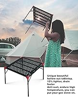 Vista 5 de iClimb Mesa plegable extensible, área de mesa grande, ultraligera, compacta con mesa hueca y bolsa de transporte para camping, mochilero, playa