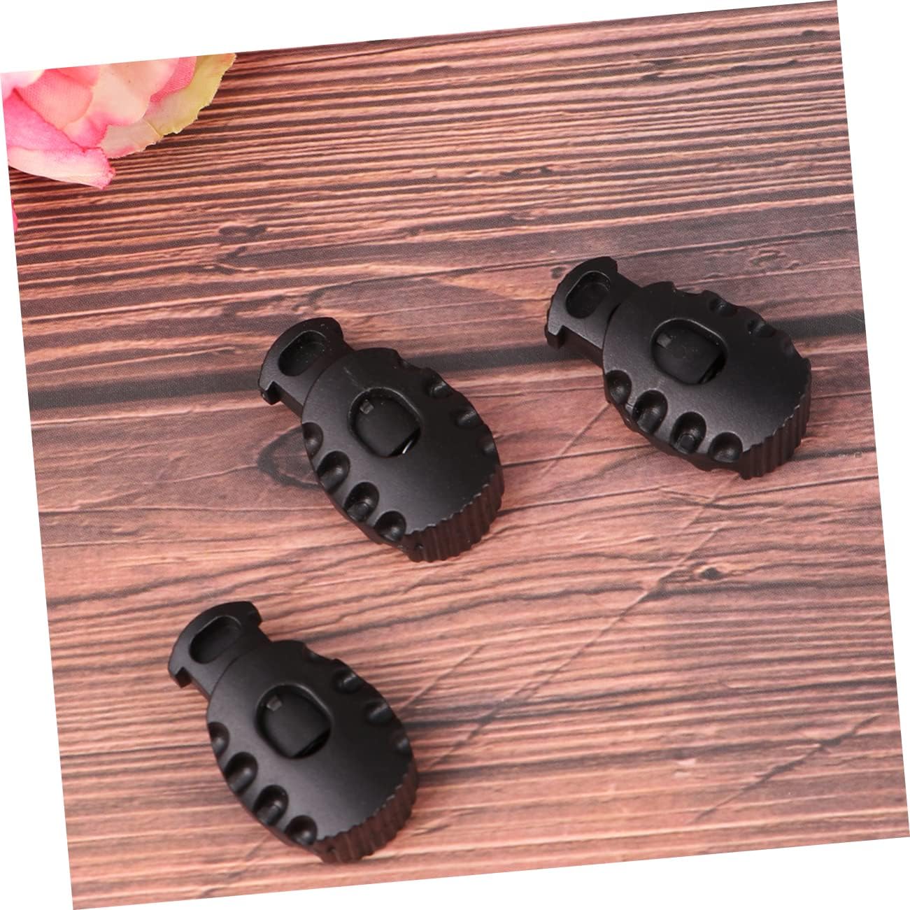 50pcs Plastic Adjustment Buckle Round Locks Elastic Cord Locks Spring Button Clothes Spring Fastener Luggage Lanyard Stopper High Strength Nylon Plastic Material