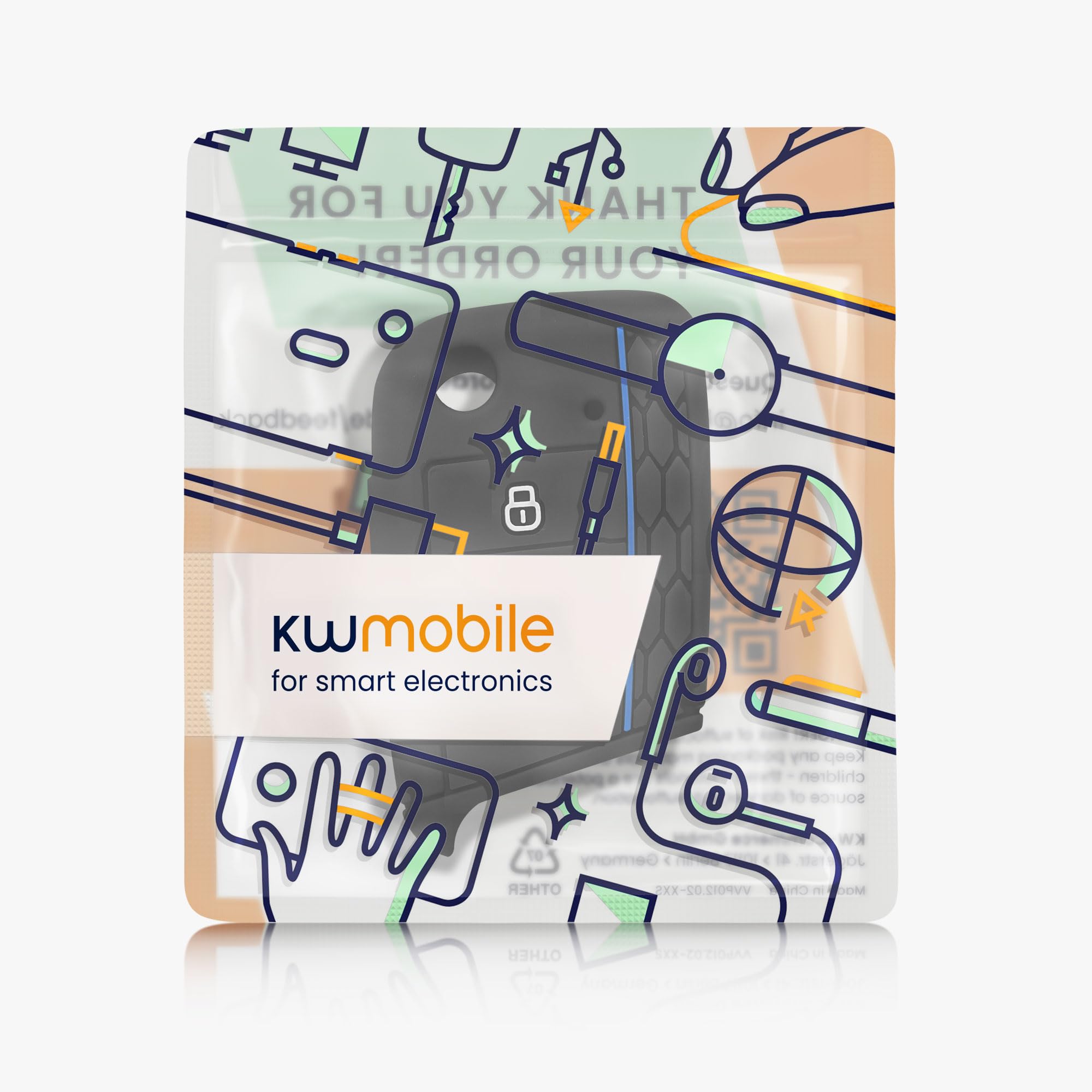 kwmobile Custodia Coprichiave Compatibile con VW Golf 7 MK7 3 Tasti Cover Telecomando Chiave Auto Nero Blu