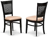 Vista 4 de East West Furniture NFVA3-BLK-C - Juego de comedor de 3 piezas que contiene una mesa de comedor rectangular con hojas de mariposa y 2 sillas