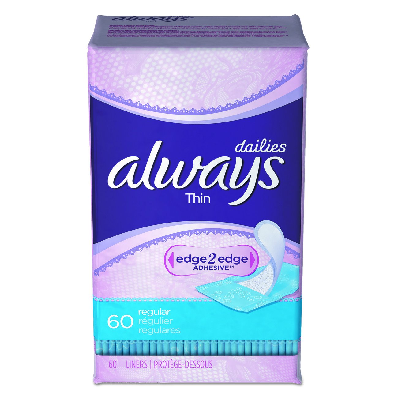 Always 08282 Dailies Thin Liner, Regular (Pack of 720)