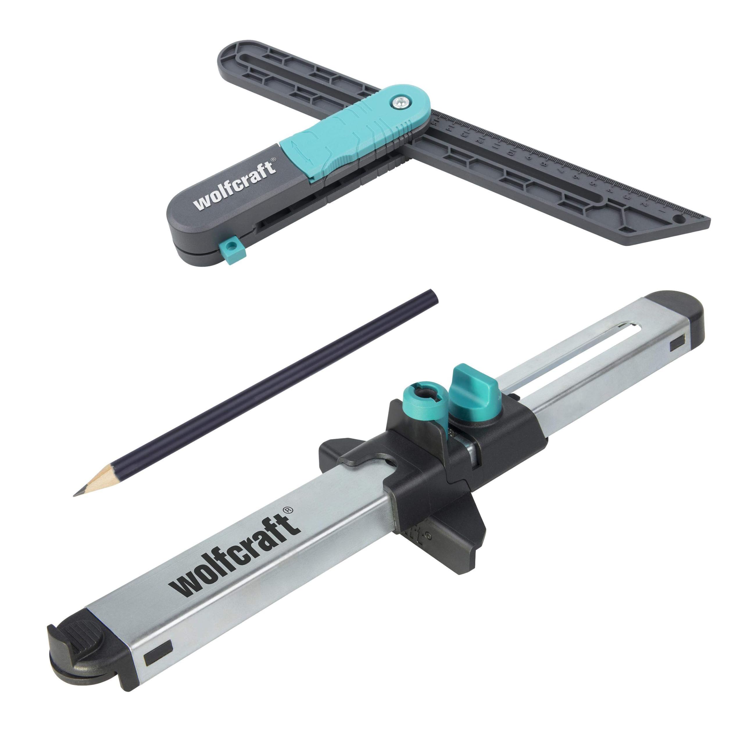 wolfcraft Project Set for Transferring Angles and Fitting Laminate I 8660000 I 2 handy tools for precisely laying vinyl and laminate