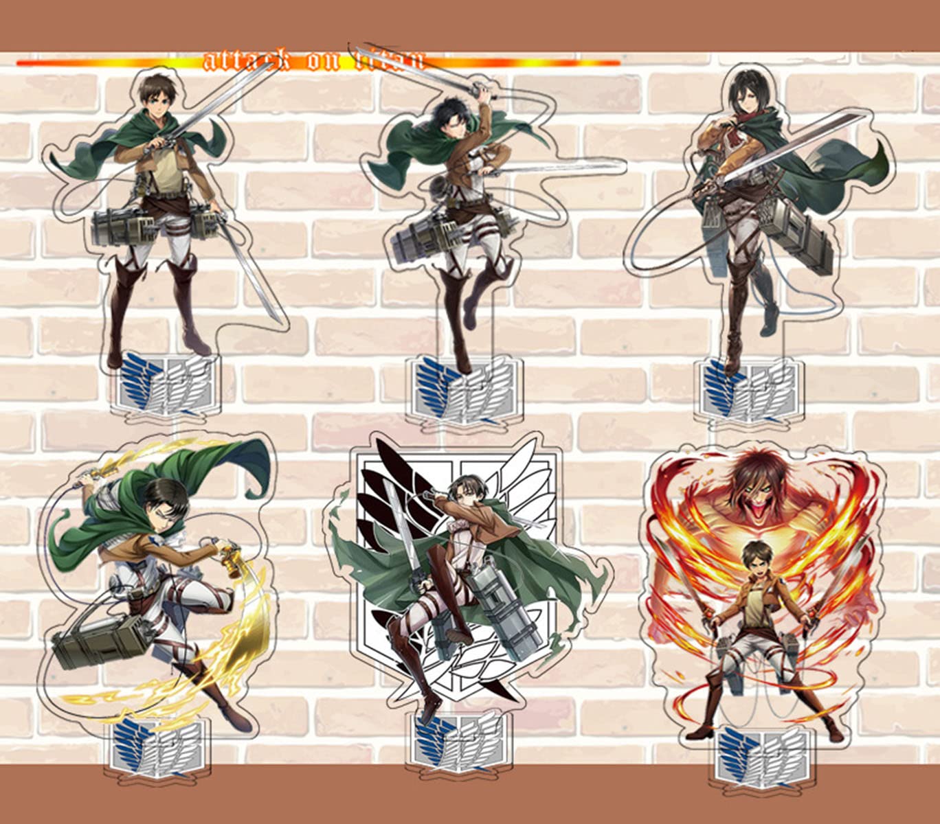 進撃の巨人エレン　リヴァイ　エルヴィン　アルミン　ミカサ　アクリルスタンド 進撃の巨人 アクリルボード 03 エレン・ミカサ・アルミン