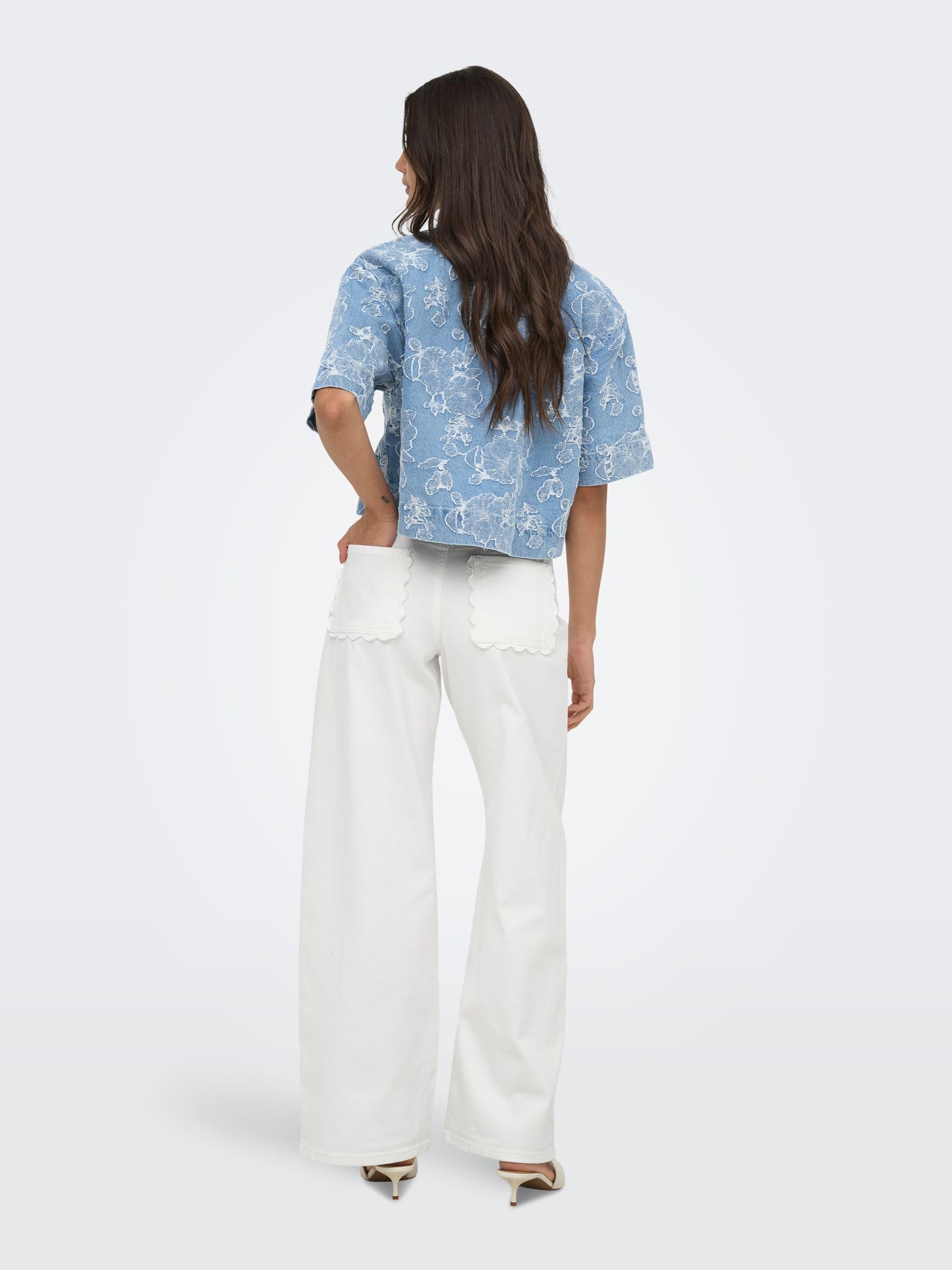 Only - Only Female Jeans mit Weitem Bein Onlmadison-sille Hohe Taille Weiter Beinschnitt Jeans, Onlmadison-Sille HW - Pantaloni con Tasche Larghe Donna