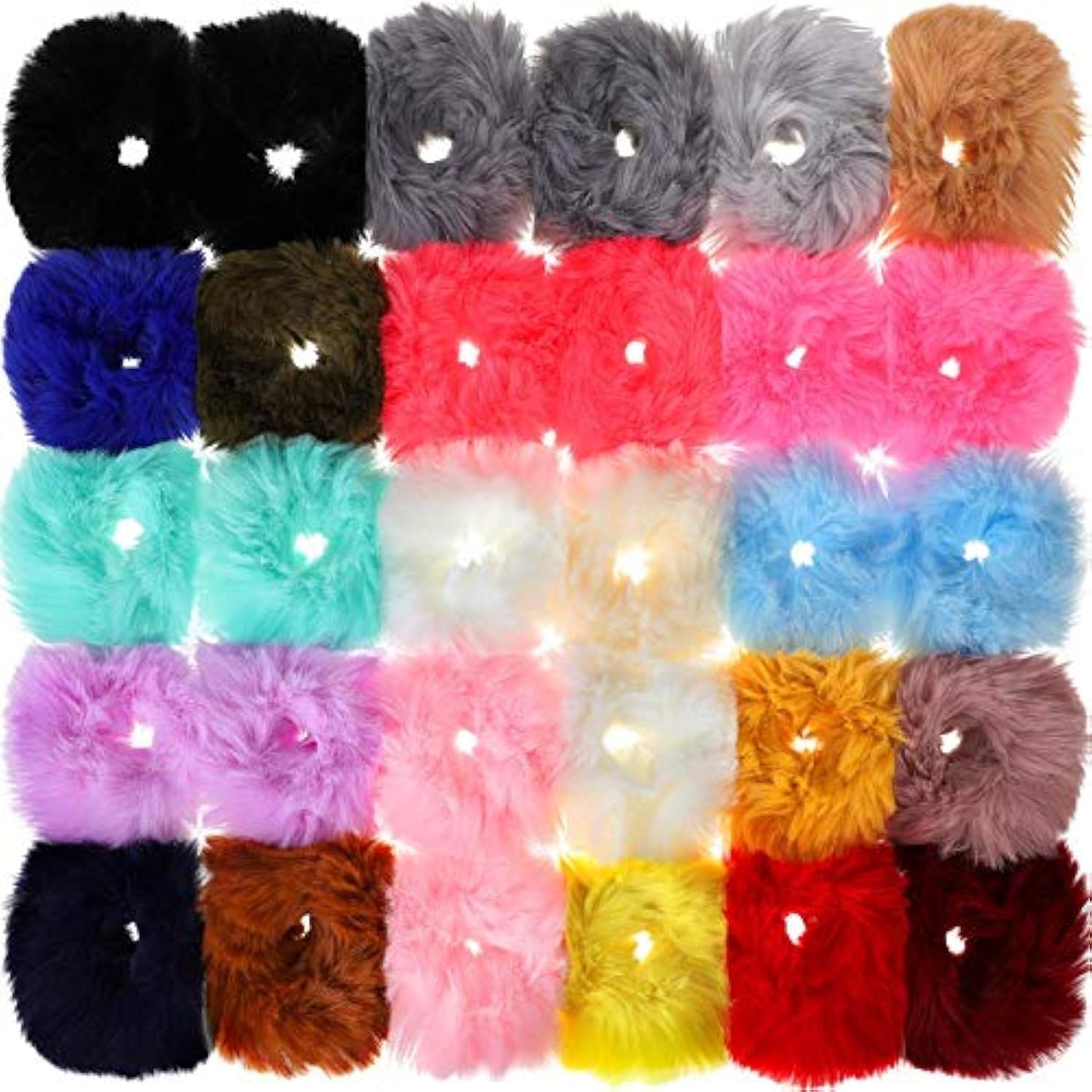 CHIROGRAPHY 12 Pieces Faux Fur Hair Scrunchies Pompom Ball Elastic Hair Band Fluffy Ponytail Holders Pom Hair Ties for Women Hair Accessories, (B08HR148F3) Amazon Price History, Amazon Price Tracker