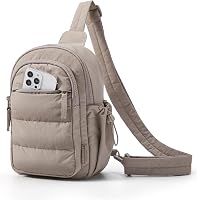 BAGSMART Women's Small Puffer Sling Bag - Water-Resistant Crossbody Fanny Pack for Travel Hiking