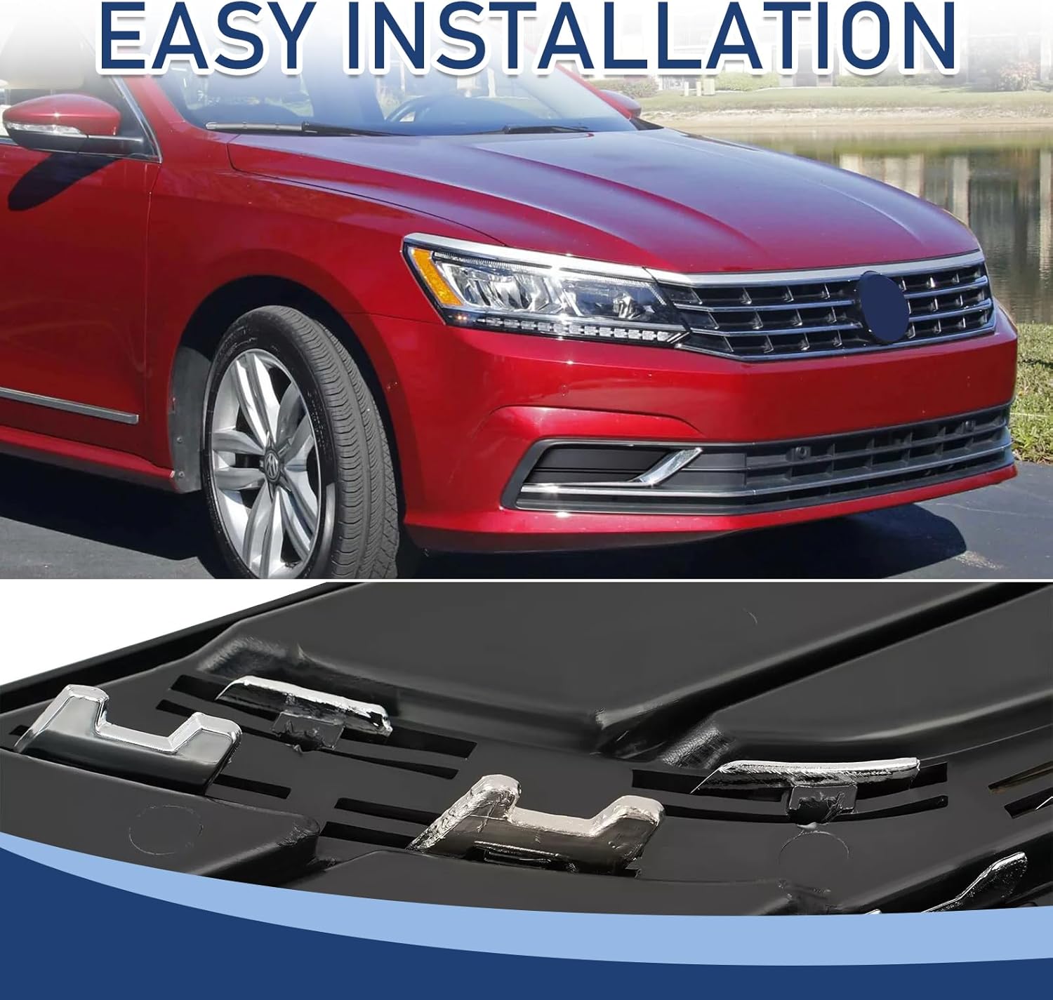 Front Bumper Lower Grille for Volkswagen VW Passat 2016-2019 Fog Light Cover - Image 4