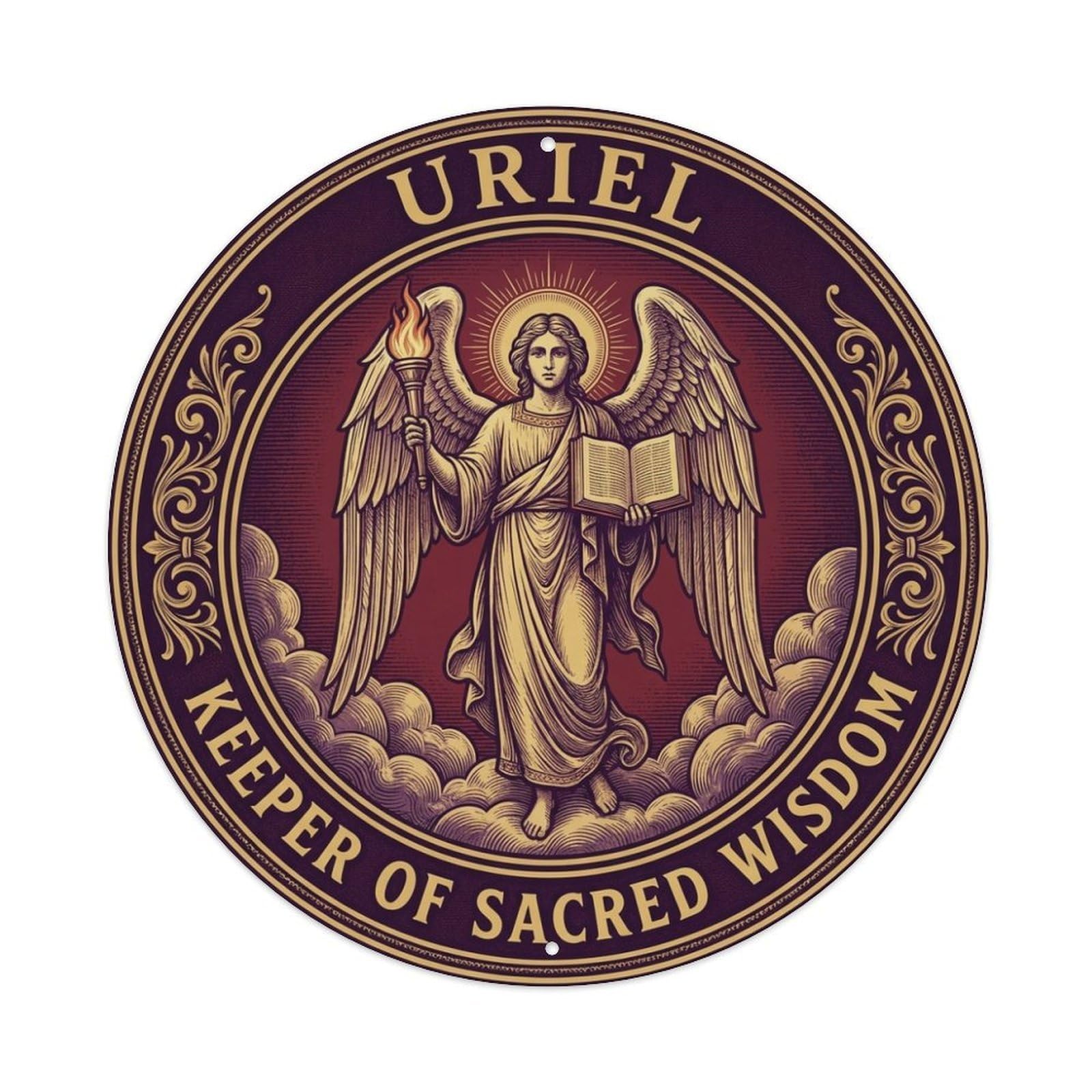 Archangel Uriel Keeper of Sacred Wisdom Flame Guardian Metal Tin Sign