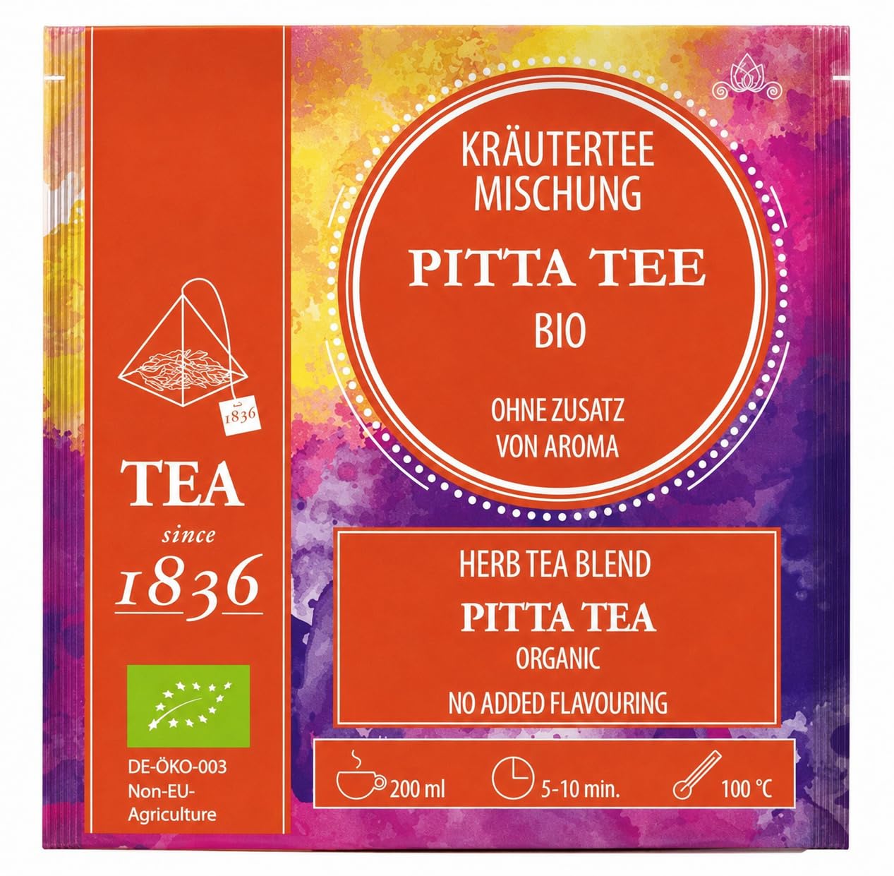 Teemando Bio Pitta – Kräutertee, 50 Pyramidenbeutel, 175 g