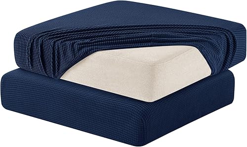 Miniatura 37 de Hokway Funda elástica protectora deslizante para cojines/sofá Blanco cremoso,camello (Camel new),Azul oscuro,verde azulado,Negro