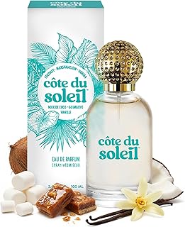 PB ParfumsBelcam Côte du Soleil Eau de Parfum for Women – Sweet Beachy Gourmand Scent with Coconut, Vanilla & Marshmallow – Long-Lasting Women’s Fragrance, Everyday Luxury Perfume, 3.4 fl oz