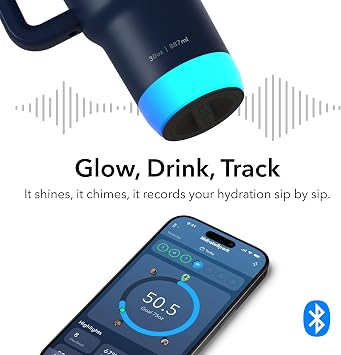 Hidrate Spark PRO 2 30oz Tumbler Smart Hydration Tumbler with Clinically Accurate Water Tracking & Extended Battery Life - Syncs with Apple Health, Fitbit, Smart Rings & Smart Watches - Navy